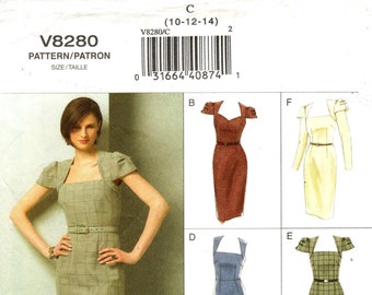 Vogue Sewing Pattern V8280 - Misses&#39; Fitted Dress in Six Variations - Vogue Easy Options - The Galaxy Dress - Vogue Patterns - Pick Size