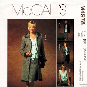 Sz 16/18/20/22 - McCall&#39;s Separates Pattern M4978 - Misses&#39; Lined Jacket in Two Lengths, Top, Skirt & Pants - McCall&#39;s Non-Stop Wardrobe