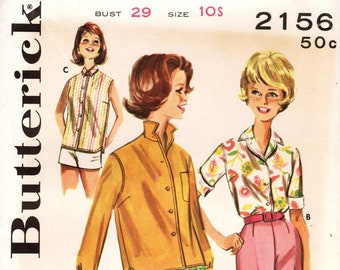 Vintage 1960s Butterick 2156 Girls' Sportswear Pattern: Bust 29"