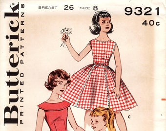1960s Girls' Dress Pattern: Butterick 9321, Sleeveless Wrap Around