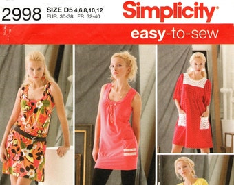 Simplicity 2998 Knit Mini Dress & Top Sewing Pattern - Misses' Size