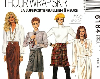 McCall's 6164 Wrap Skirt Sewing Pattern: Pleated Panel, Three Lengths, Size 10/12