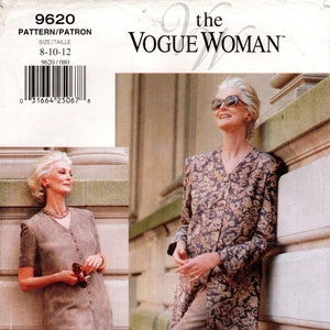 Sz 8/10/12 - Vogue 90s Separates Pattern 9620 - Misses&#39; Loose-Fitting Jacket or Tunic Top & Elastic Waist, Straight Pants - The Vogue Woman