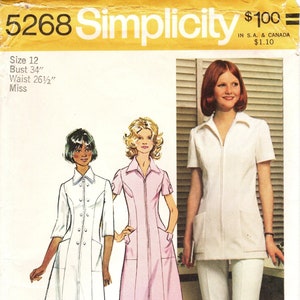 Sz 12 - Vtg 70&#39;s Simplicity Pattern 5268 - Misses&#39; Dress or Tunic and Pants - Suitable for Professional Nurse Uniform - Simplicity Patterns