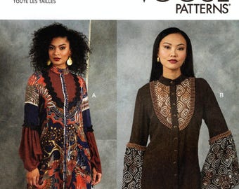 Vogue Sewing Pattern R11570/V1904 by SANDRA BETZINA - Misses' Flared Dress & Tunic w/Contrast Yoke and Sleeves (Bust 32-55") Today's Fit