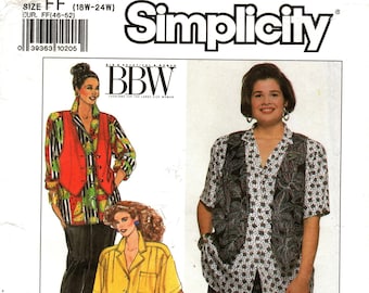 Simplicity Sewing Pattern 9673: Women's Pull-On Pants or Shorts, Shirt and Lined Vest - Plus Size 18W-24W