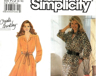 Simplicity Sewing Pattern 9858: Misses' Dress  with Full or Slim Skirt and Tie Belt (Sizes 8 thru 16)