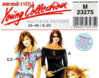Off-The-Shoulder Dress Pattern: Neue Mode M23275, Sizes 8-20
