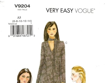 Vogue 9204 Sewing Pattern: Misses' V-Neck Tie Top (Size 6-14)