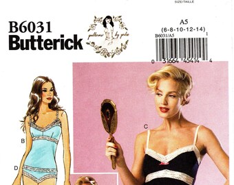 U-PICK Sz - Butterick B6031 - Pattern by GERTIE - Misses' Close-Fit, Lace Trimmed Camisole, Slip and Panties - For A/B, C & D Bust Sizes