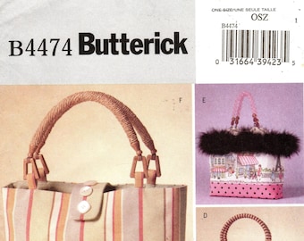 Butterick Handbag Pattern B4474: Six Top Handle Bag Styles
