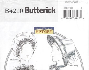 Historical Hats Costume Sewing Pattern: Butterick B4210, Misses' Sizes S/M/L