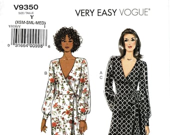 Vogue 9350 Sewing Pattern: Misses' Surplice Top, Dress & Flared Pants