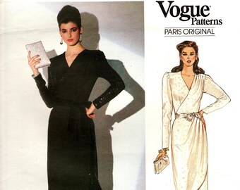 Vintage Vogue 1074 NINA RICCI Kleider Schnittmuster, Paris Original, Größe 12