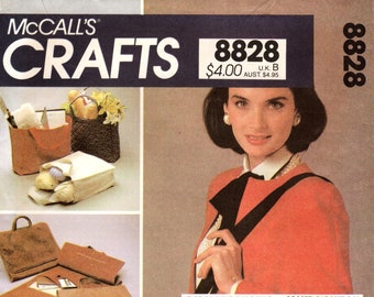 McCall's Crafts Pattern 8828 - Misses' Bag Package - Lined Clutch, Lined Tote Bag, Lined Shoulder Bag, Lined Briefcase - Uncut Vtg 80's