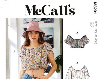 McCall's Sewing Pattern M8201 - Misses' Cropped, Pullover, Bubble Top in Two Lengths - Size L/XL/XXL