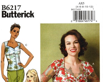Butterick B6217 Sewing Pattern - Gertie Blouse - Size 4-12