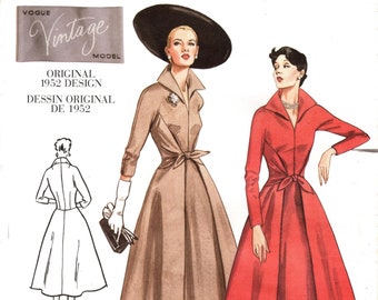 Pick Your Size - Vogue Vintage Model Pattern 2401 -  Misses' Flared, Front Wrap & Tie Dress - Original 1952 Design Pattern