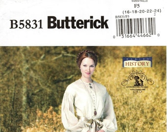 SZ 16 thru 24 - Butterick Costume Pattern B5831 - Misses' Shirtwaist, Fit & Flare Dress with Petticoat - Butterick Making History Series