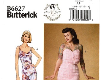 Butterick B6627 Dress Pattern by Gertie: Boned Bodice, Fringe Trim, Size 6-14