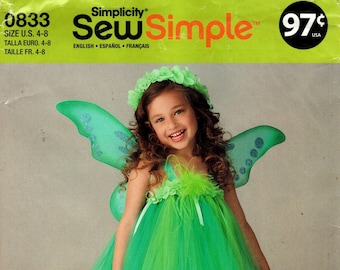 Simplicity Girls' Fairy Costume Sewing Pattern 0833 (Size 4-8)