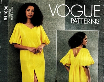 Vogue Rachel Comey Dress Pattern R11080: Puffy Sleeves, Size 8-16