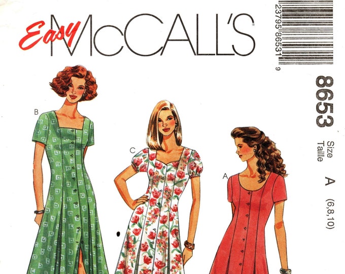 Upick Sz Mccalls Dress Pattern 8653 Misses' Calf Etsy