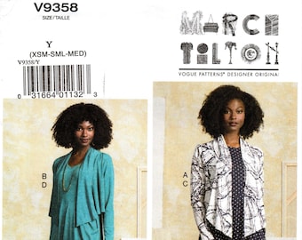 Patrón de vestido de punto Vogue 9358 Marcy Tilton: Jersey asimétrico (sin cortes)