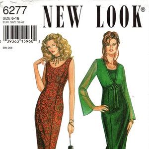 Sz 6 thru 16 - New Look Pattern 6277 - Misses&#39; Fitted, Scoop Neckline, Princess Seam Dress and Above Waist Bolero Jacket with Bell Sleeves