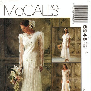 Vtg 90&#39;s McCall&#39;s Pattern 6948 by ALICYN EXCLUSIVES - Misses&#39; Romantic, Lace, Ankle Length Wedding Dress in Three Variations - Pick Size