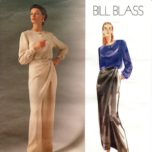 Vogue Sewing Pattern 2509 by BILL BLASS - Misses&#39; Loose-Fit Top & Evening Length Pants with Pleated Overlay - American Designer - Sz 10/12
