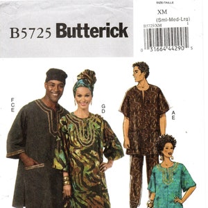 Kies een maat - McCall's scheidt-patroon B5725 - tuniektop, kaftan, broek, hoed en hoofddoek dames/heren - African Fashions-patroon