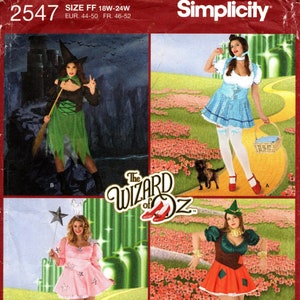 U-PICK Sz - Simplicity Costume Pattern 2547 for Warner Brothers - Women&#39;s Wizard of Oz Female Character Costumes - Uncut Plus-Size Pattern