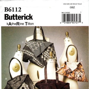 Butterick Sewing Pattern B5404 - Misses&#39; Raw Edge, Asymmetrical Shaped Handbags/Shoulder Bags in Four Options - Butterick Patterns