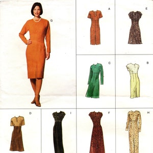 Vogue Sewing Pattern 2283 - Misses&#39; Straight or A-Line, Semi-Fitted, High Waisted Dress in 9 Options  - Vogue Easy Options - Sz 12/14/16