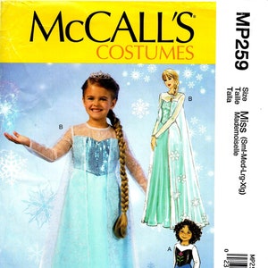 Sz S/M/L/XL - McCall's Pattern MP259/M7000 - Misses' Snow Princess Costume Dress and Cape in Two Options - McCall's Adult Costume Pattern