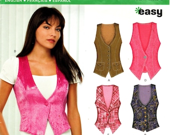 Princess Seam Vest Sewing Pattern: New Look 6914, Size 4-16
