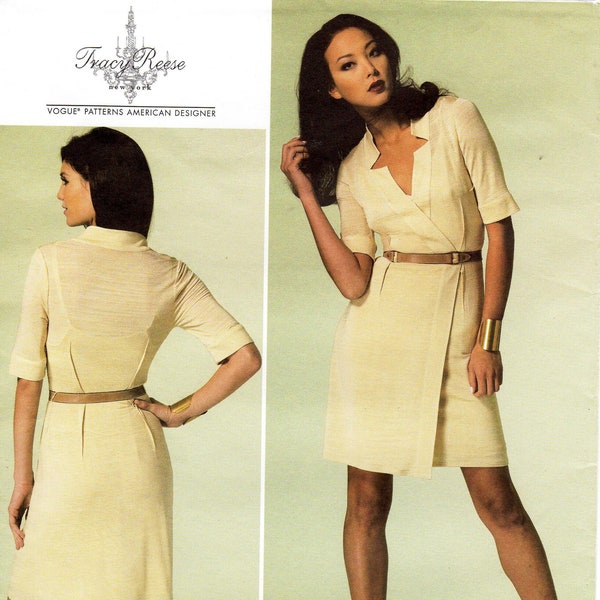 Pick Your size - Vogue Dress Pattern V1285 by TRACY REESE - Misses' Mock Wrap Dress with Attached Underslip - Vogue American Designer