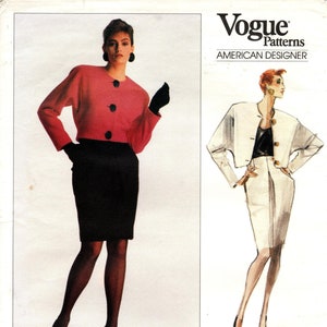 Sz 12/14/16 - Wzór Vogue 2232 autorstwa ANNE KLEIN - Luźna, podszyta marynarka i podszyta spódnica z wysokim stanem dla panien młodych - Vogue American Designer