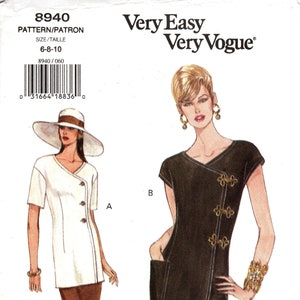 May include: A sewing pattern for a dress with two different styles. The pattern is for sizes 6-8-10. The pattern is called "Very Easy Very Vogue" and the pattern number is 8940.