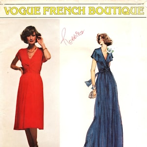 Vogue 1502 Sewing Pattern: Christian Aujard 70s Evening Dress, Size 10