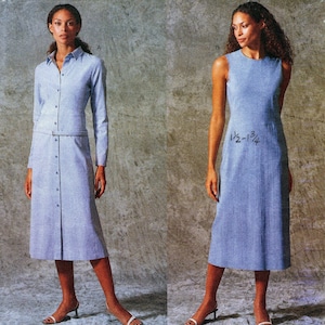 Sz 6/8/10 - Vogue Dress Pattern 2439 by CALVIN KLEIN - Misses&#39; A-Line Dress & Belt in Two Variations - Vogue American Designer