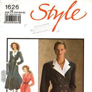 Style 1626 Vintage 80s Button Up, Double Breasted Dress With Style 1626 Vintage 80s Button Up, Double Breasted Dress With