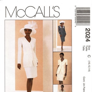 Sz 10/12/14 - 90&#39;s McCall&#39;s Separates Pattern 2024 - Misses&#39; Lined, Princess Seam Coatdress or Jacket and Straight Skirt - McCall&#39;s Patterns