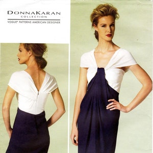 Pick Your Size - Vogue Dress Pattern V1281  by DONNA KARAN - Misses&#39; Cape Sleeve Fitted Dress with Front Pleated Drape - Vogue Patterns