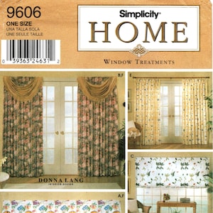 Simplicity Home Decor Pattern 9606 by DONNA LANG - Window Treatments - Drapes, Valance, Swags and Shade - Simplicity Patterns