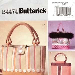 Butterick Accessories Pattern B4474 - Collection of Six Styles of Top Handle Handbags with Various Trim Details - Butterick Patterns