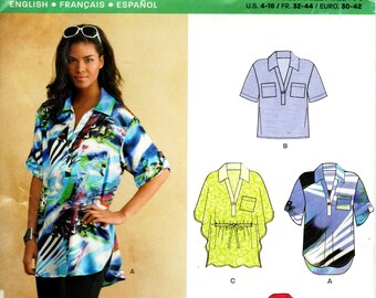 New Look 6105 Misses' Top Sewing Pattern: Capelet, Pockets, Size 4-16
