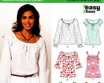 Misses' Loose-Fitting Top Tunic Pattern: New Look 6892 (Sz 6-16)