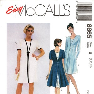U-Pick Sz - McCall&#39;s Dress Pattern 8665 - Misses&#39; Dress with Front Overlay in Three Variations - Uncut - Easy McCall&#39;s Patterns
